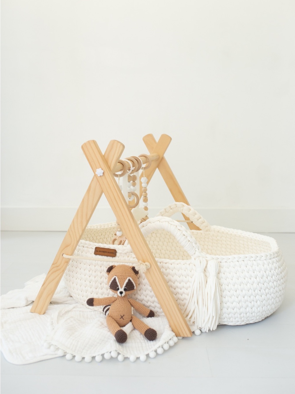 Neutral Cream Crochet Baby Basket